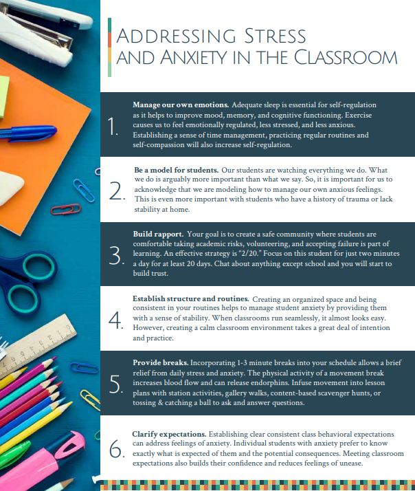 ADDRESS STRESS AND ANXIETY