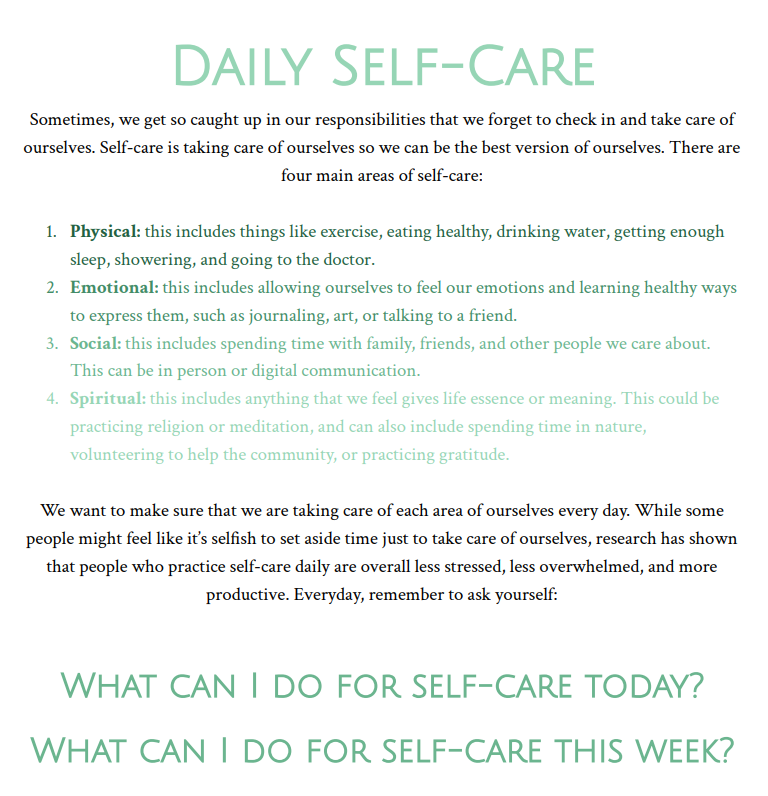 self care